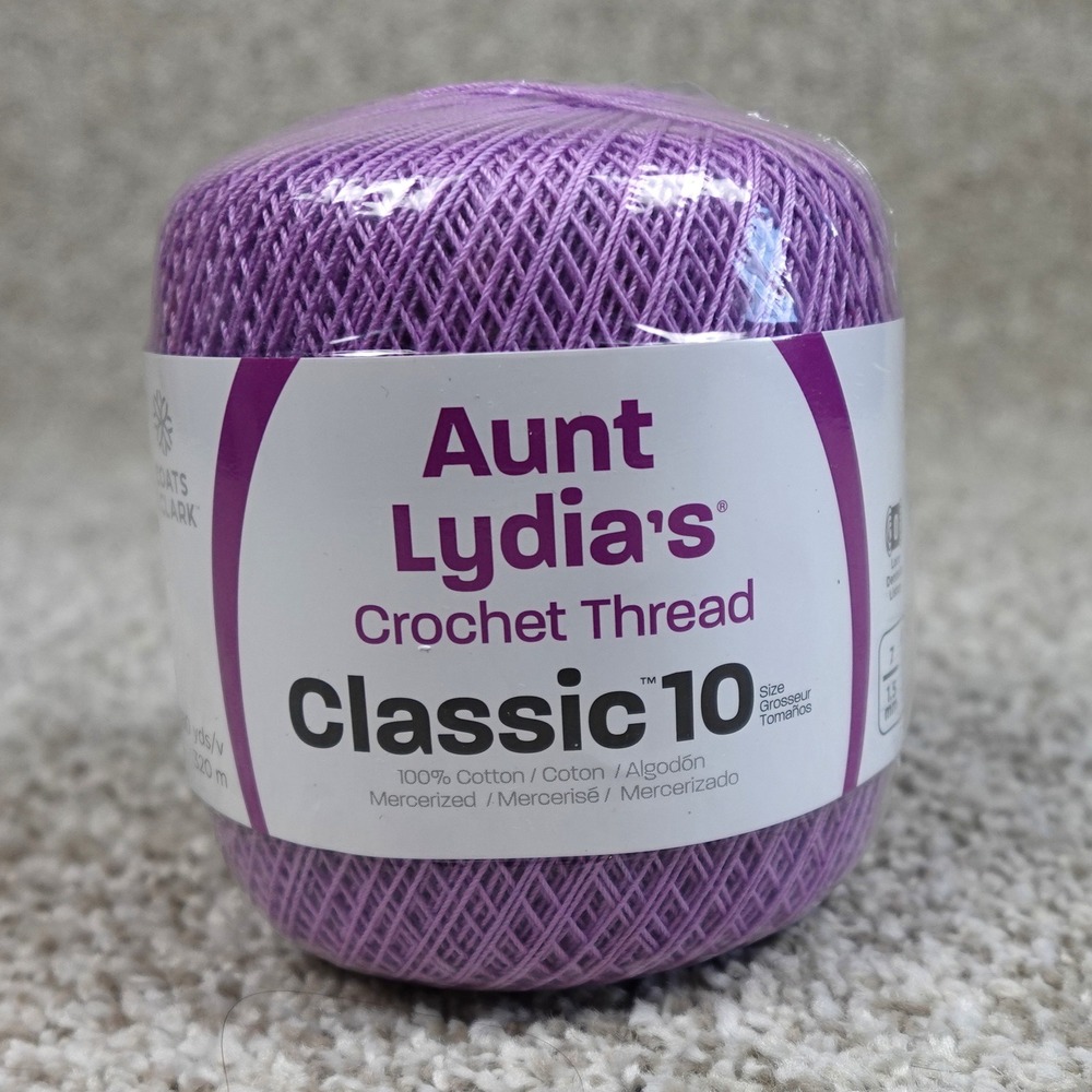 Aunt Lydia's Classic 10 Crochet Thread Wood Violet 0495 Mercerized Cotton 350Yd